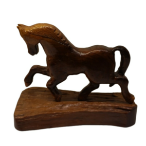 E.R. Leis Hand Carved Wooden Horse Brown Glossy Waterloo, ON